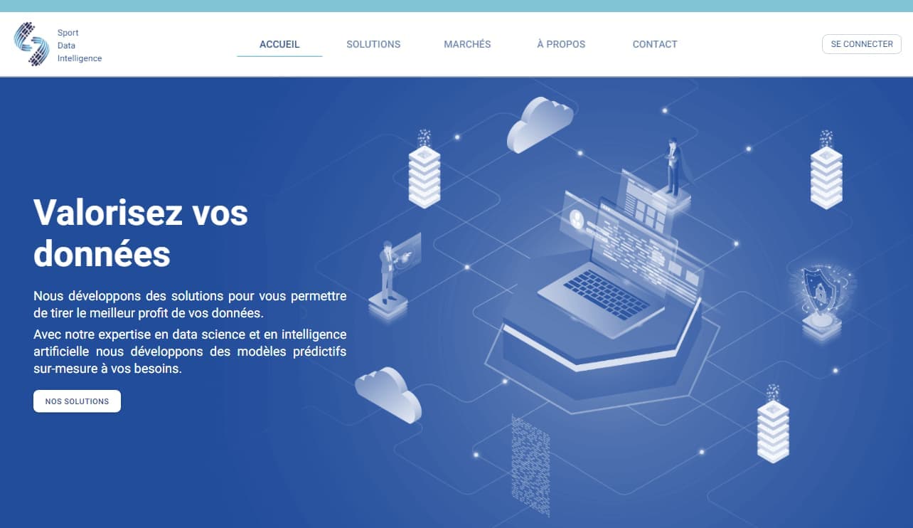 Hero of the Sport Data Intelligence website frontpage